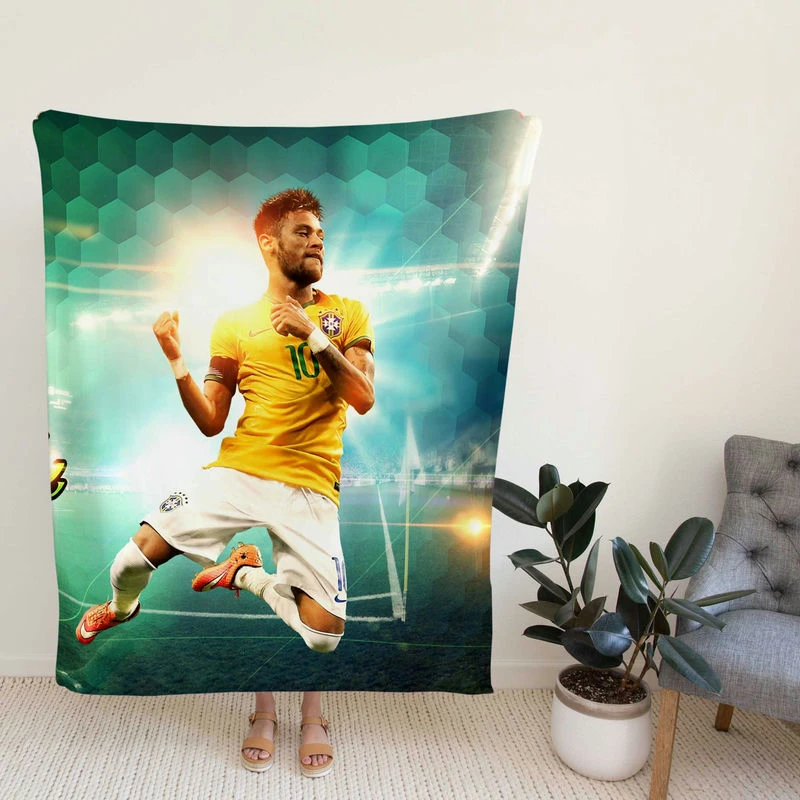 Sportive Brazil Football Player Neymar Fleece Blanket