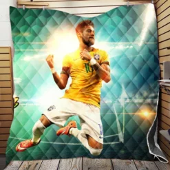 Sportive Brazil Football Player Neymar Quilt Blanket