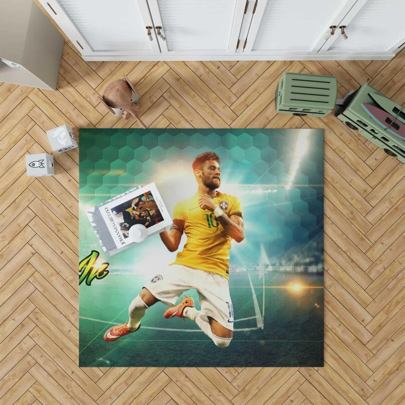 Sportive Brazil Football Player Neymar Rug