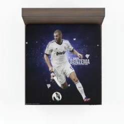 Sportive Football Player Karim Benzema Fitted Sheet