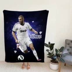 Sportive Football Player Karim Benzema Fleece Blanket