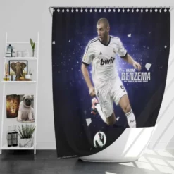 Sportive Football Player Karim Benzema Shower Curtain