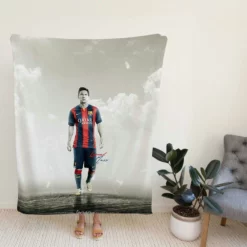 Sportive Football Player Lionel Messi Fleece Blanket