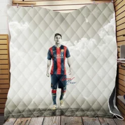 Sportive Football Player Lionel Messi Quilt Blanket