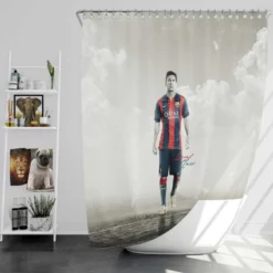 Sportive Football Player Lionel Messi Shower Curtain