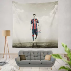 Sportive Football Player Lionel Messi Tapestry