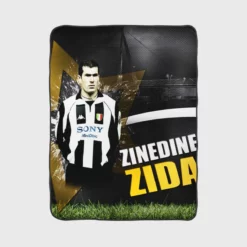 Sportive Football Zinedine Zidane Fleece Blanket 1