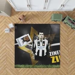 Sportive Football Zinedine Zidane Rug