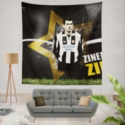 Sportive Football Zinedine Zidane Tapestry