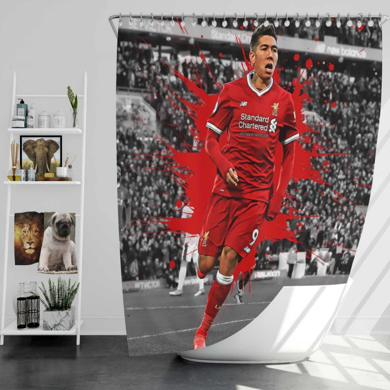 Sportive Footballer Roberto Firmino Shower Curtain