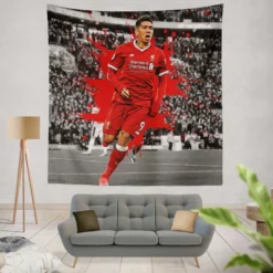 Sportive Footballer Roberto Firmino Tapestry