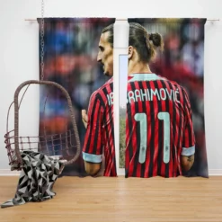Sportive Footballer Zlatan Ibrahimovic Window Curtain