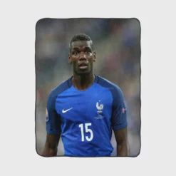 Sportive France Football Player Paul Pogba Fleece Blanket 1