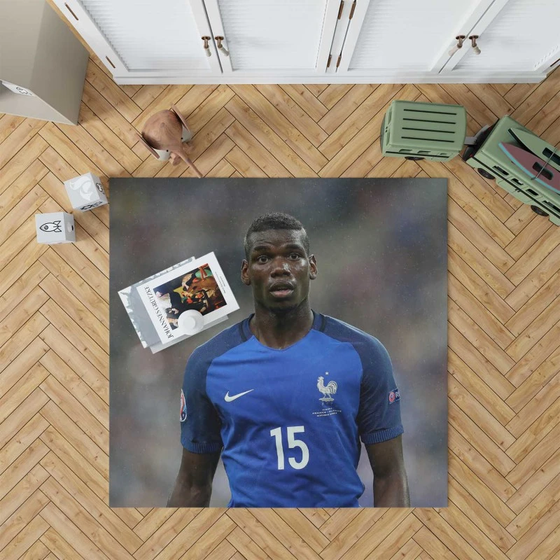 Sportive France Football Player Paul Pogba Rug