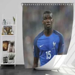 Sportive France Football Player Paul Pogba Shower Curtain