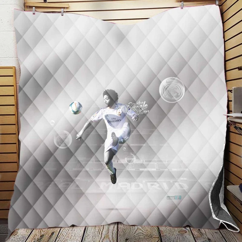 Sportive Madrid Football Player Marcelo Vieira Quilt Blanket