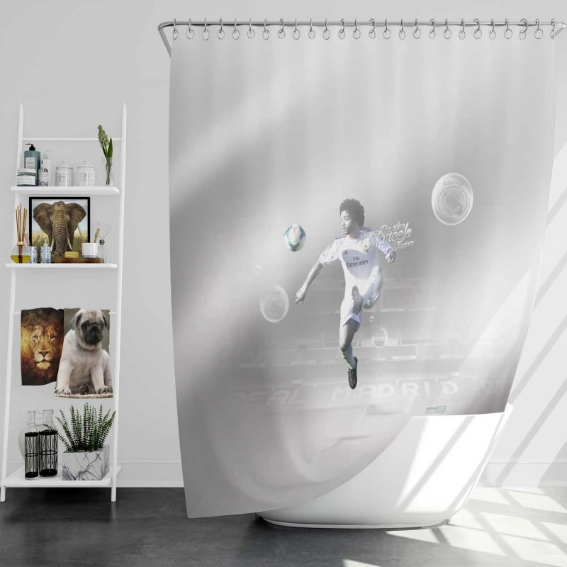 Sportive Madrid Football Player Marcelo Vieira Shower Curtain