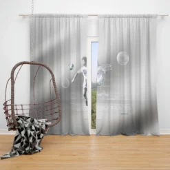 Sportive Madrid Football Player Marcelo Vieira Window Curtain