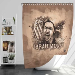 Spright Footballer Zlatan Ibrahimovic Shower Curtain
