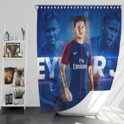 Spright PSG Football Player Neymar Shower Curtain