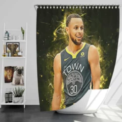 Stephen Curry Inspiring NBA Shower Curtain