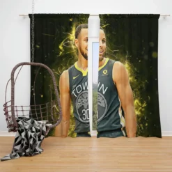Stephen Curry Inspiring NBA Window Curtain