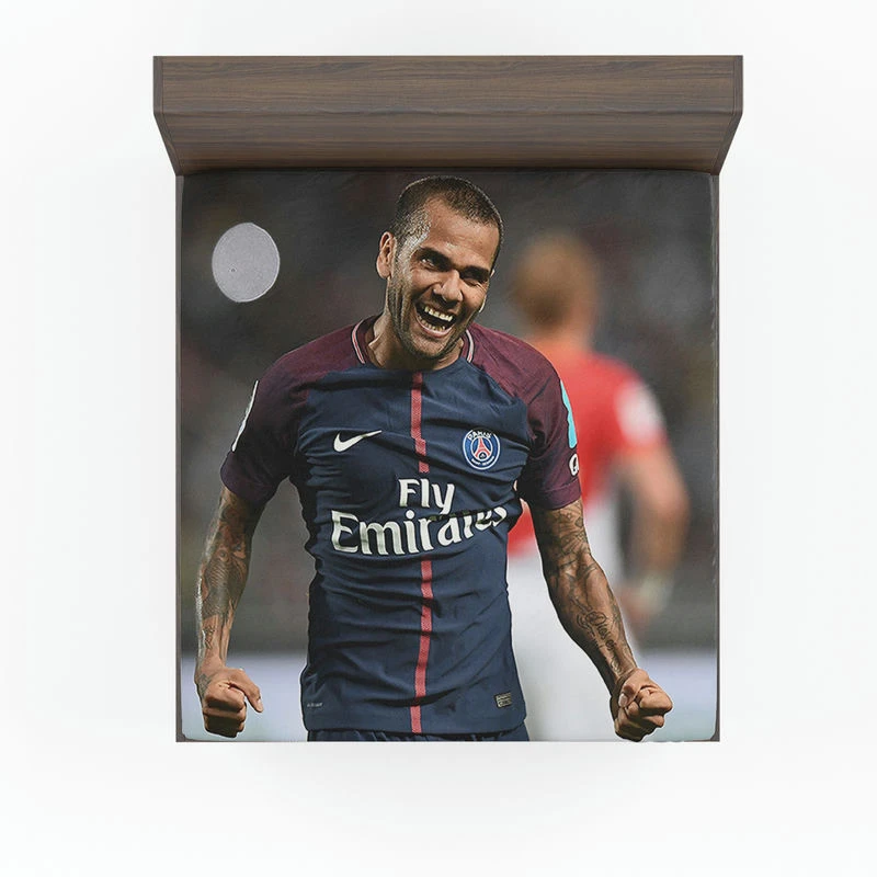 Strong Barcelona Football Player Dani Alves Fitted Sheet