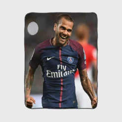 Strong Barcelona Football Player Dani Alves Fleece Blanket 1