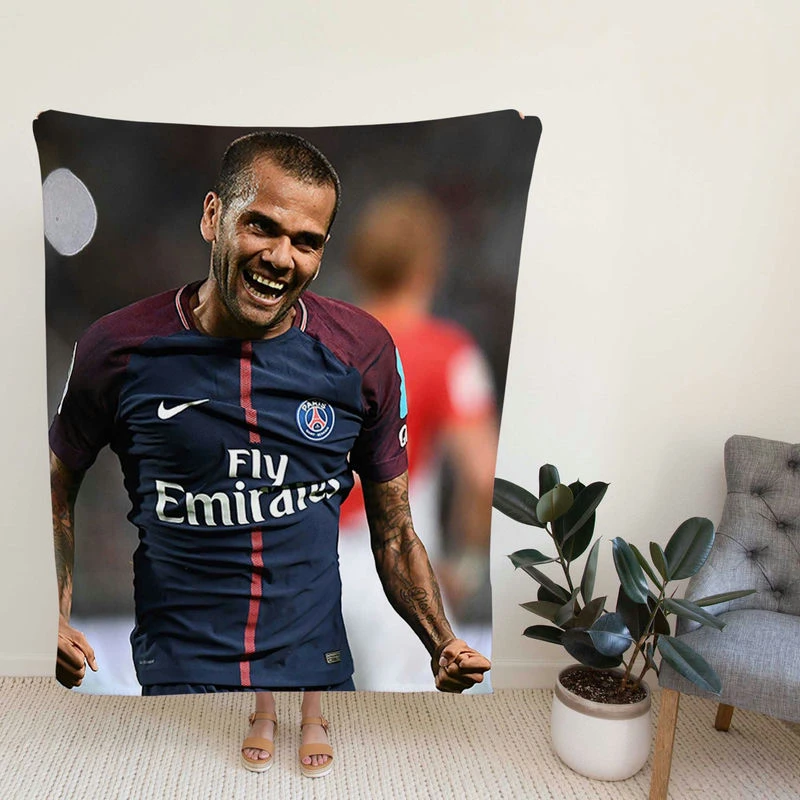 Strong Barcelona Football Player Dani Alves Fleece Blanket