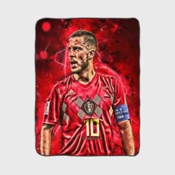 Strong Belgium Soccer Player Eden Hazard Fleece Blanket 1