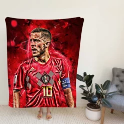 Strong Belgium Soccer Player Eden Hazard Fleece Blanket