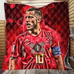Strong Belgium Soccer Player Eden Hazard Quilt Blanket
