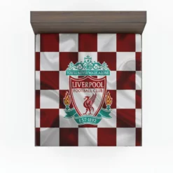 Strong English Football Club Liverpool Logo Fitted Sheet