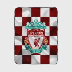 Strong English Football Club Liverpool Logo Fleece Blanket 1