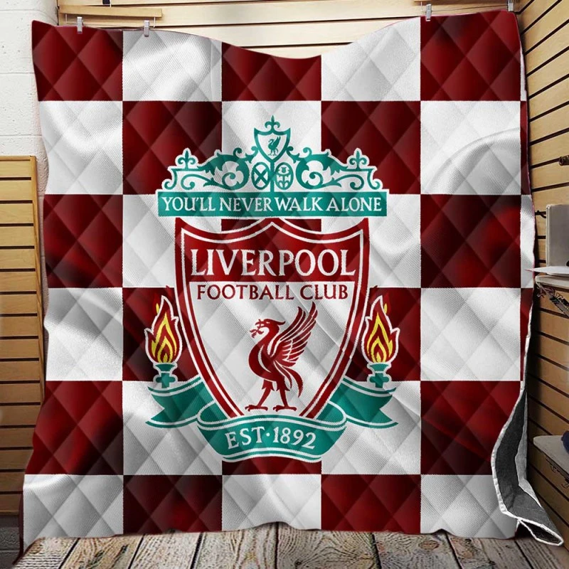 Strong English Football Club Liverpool Logo Quilt Blanket