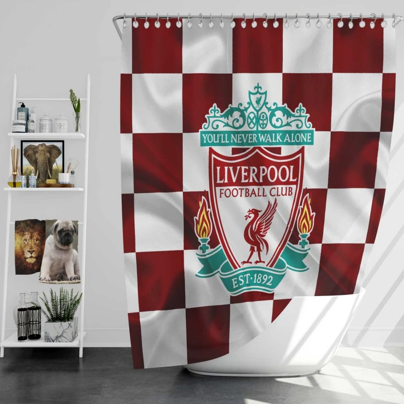Strong English Football Club Liverpool Logo Shower Curtain