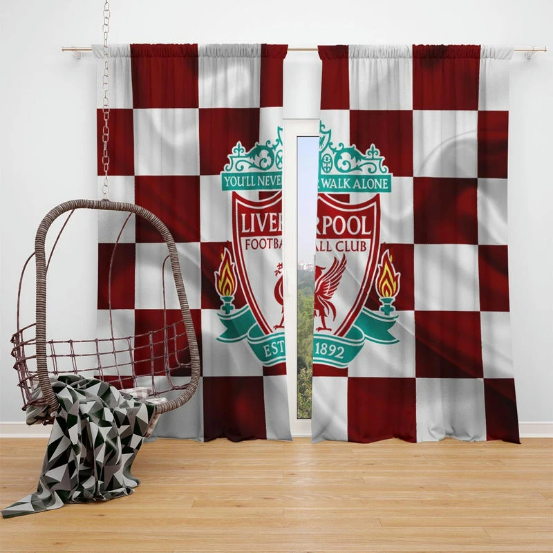 Strong English Football Club Liverpool Logo Window Curtain