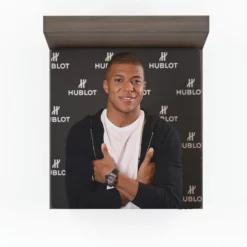 Strong Football Player Kylian Mbappe Lottin Fitted Sheet