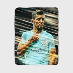 Strong Football Player Sergio Aguero Fleece Blanket 1