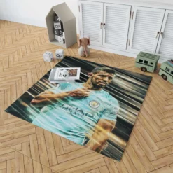 Strong Football Player Sergio Aguero Rug 1