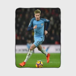 Strong Manchester City Football Player Kevin De Bruyne Fleece Blanket 1