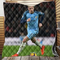 Strong Manchester City Football Player Kevin De Bruyne Quilt Blanket