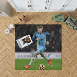 Strong Manchester City Football Player Kevin De Bruyne Rug