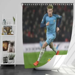 Strong Manchester City Football Player Kevin De Bruyne Shower Curtain