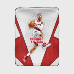 Strong NBA Basketball Player Damian Lillard Fleece Blanket 1