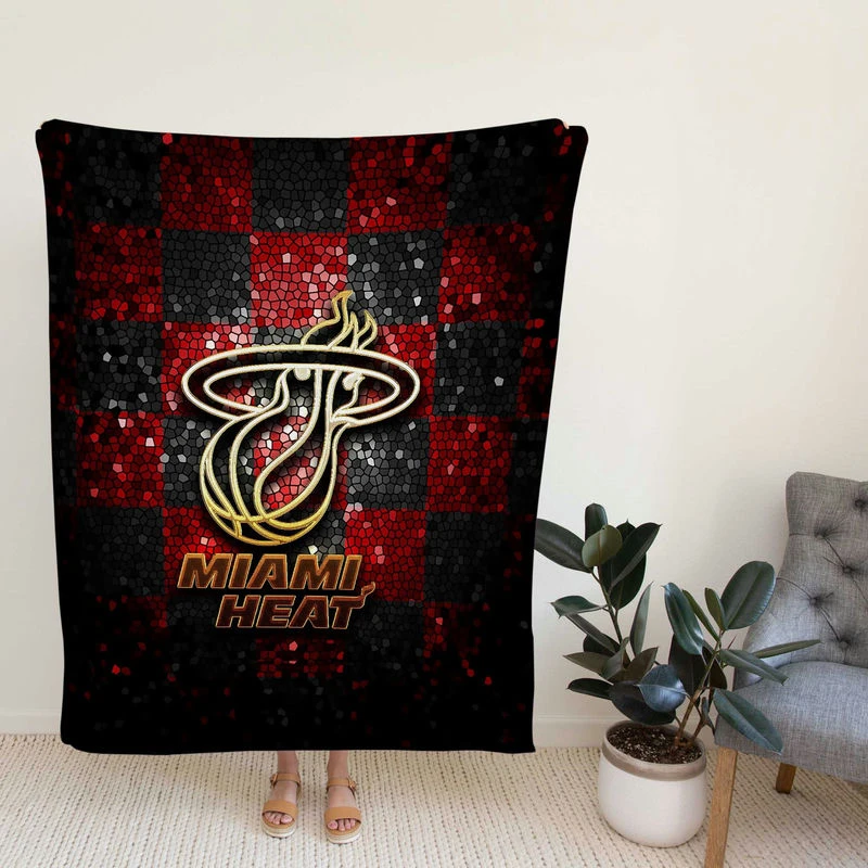 Strong NBA Basketball Team Miami Heat Fleece Blanket