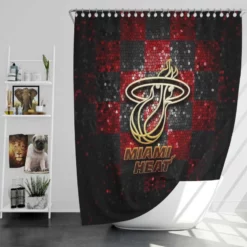 Strong NBA Basketball Team Miami Heat Shower Curtain