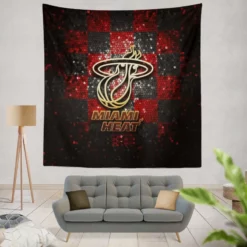 Strong NBA Basketball Team Miami Heat Tapestry