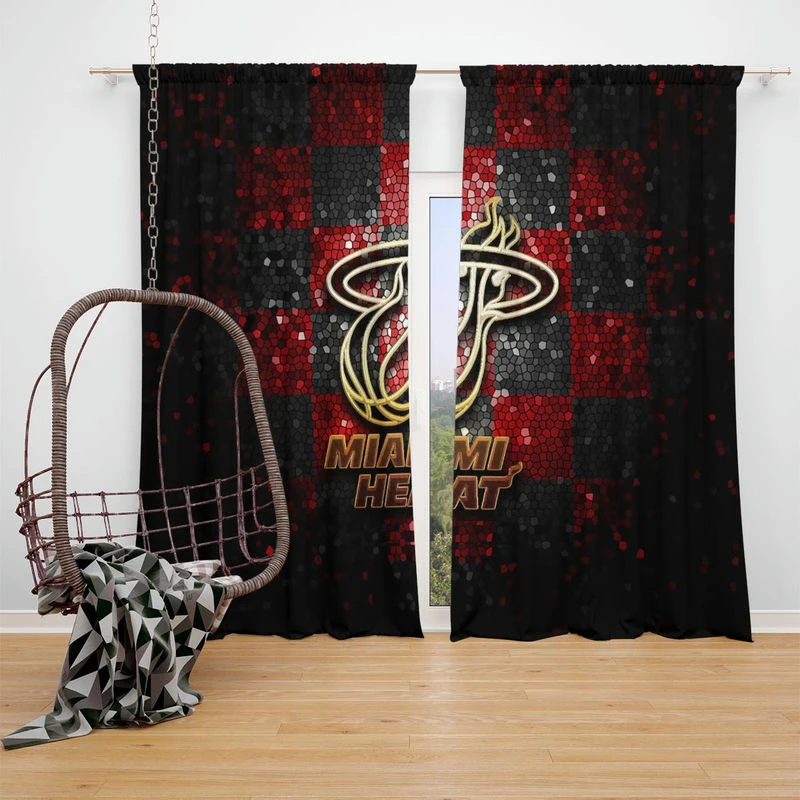 Strong NBA Basketball Team Miami Heat Window Curtain