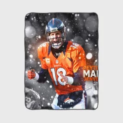 Strong NFL Football Player Peyton Manning Fleece Blanket 1